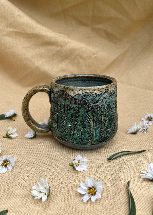 Pacific Northwest - Carved Coffee Mug